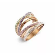 Victoria Roségold farbener Ring mit bunten Steinen