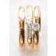 Victoria rose gold Farbe mit weißem Stein 3 als Ring Set