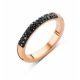 Victoria rose gold farbe mit schwarzem Stein ring