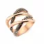 Victoria Rosegoldfarbener Ring mit schwarzem Stein