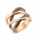 Victoria rose gold farbe mit schwarzem Stein ring