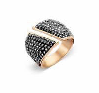 Victoria rose gold farbe mit schwarzem Stein ring