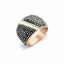 Victoria Roségoldfarbener schwarzer Steinring