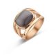 Victoria rose gold farbe mit schwarzem Stein ring