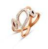 Victoria Roségoldfarbener Ring mit weißen Steinen