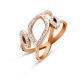 Victoria Roségoldfarbener Ring mit weißen Steinen