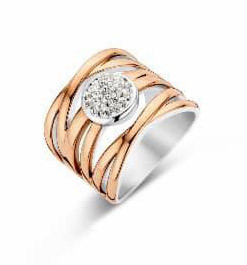 Victoria Ring mit weißen Steinen in Roségoldfarbe