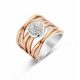 Victoria Ring mit weißen Steinen in Roségoldfarbe
