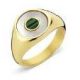 Victoria Goldfarbener grün gemusterter Ring