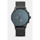 Victoria Herren schwarze Metallarmbanduhr