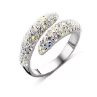Victoria Silberfarbener Ring mit weißem Stein