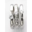 Victoria Silberfarbener weißer Stein 3-Ring-Set