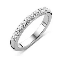 Victoria Silberfarbener Ring mit weißem Stein