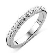 Victoria Silberfarbener Ring mit weißem Stein
