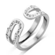 Victoria Silberfarbener Ring mit weißem Stein
