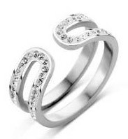 Victoria Silberfarbener Ring mit weißem Stein