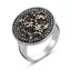 Victoria Silberfarbener Ring mit schwarzem Stein