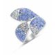 Victoria Silberfarbener blauer mit weißem Stein Blütenblattring