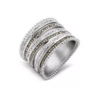 Victoria Silberfarbener Steinen ring