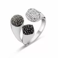 Victoria Silberfarbener Ring mit bunten Steinen