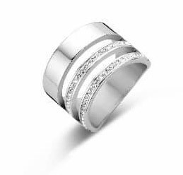 Victoria Silber mit weißem Stein ring